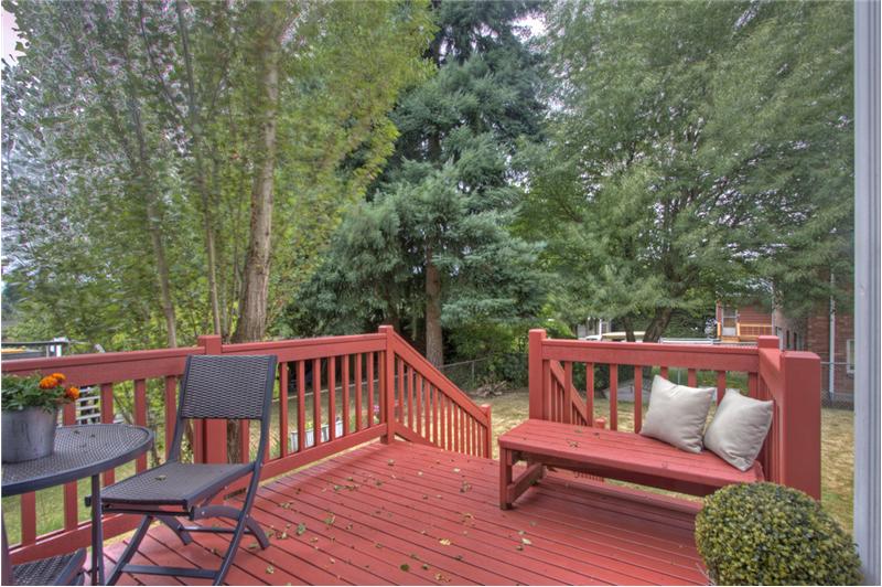 Back deck directly off of kitchen