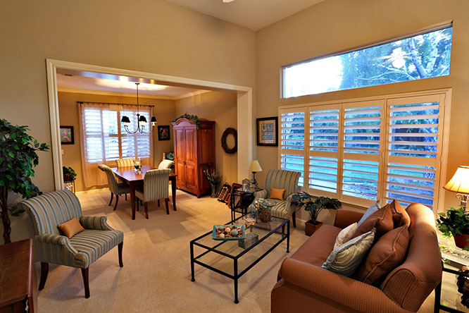 Upgraded 4.5 in. Plantation Shutters Adorn All Windows~