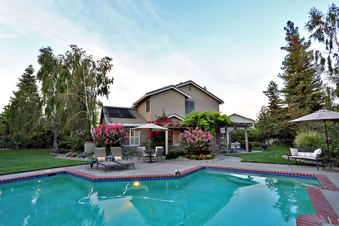 Custom Solar Heat Maintained Pool & Yard For Outdoor Living and Entertaining~