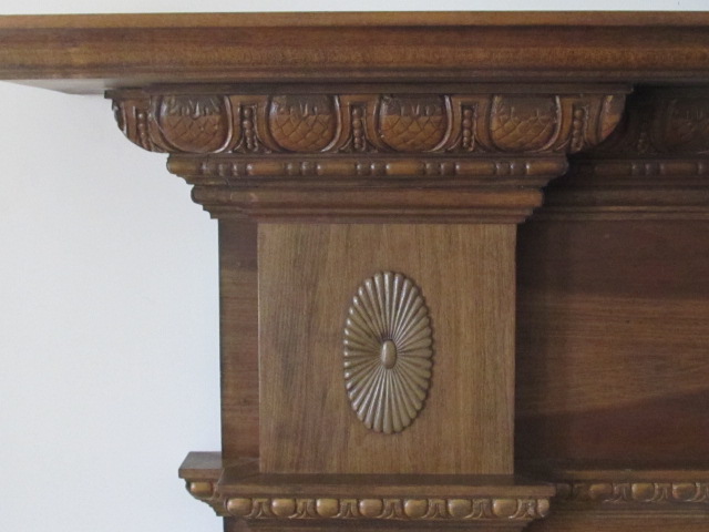 Detail of custom fireplace mantel