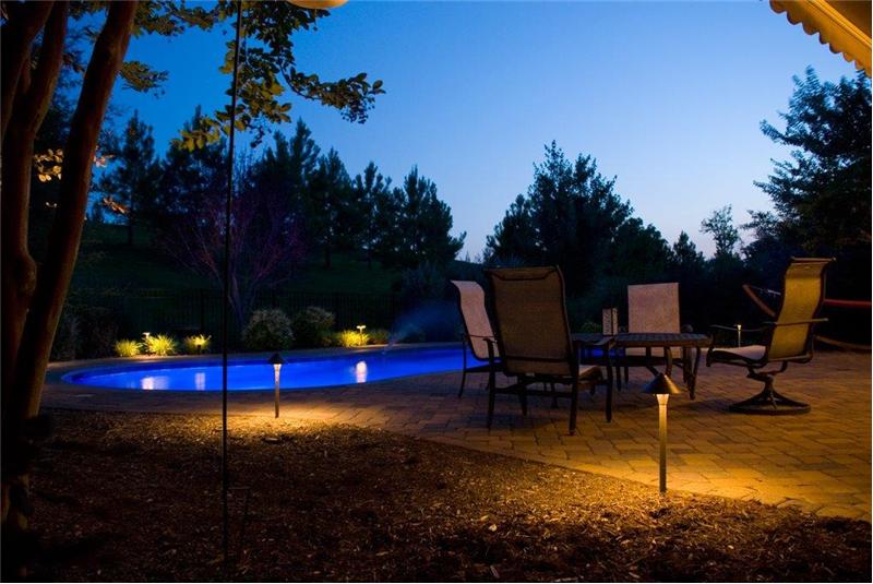 A lighted pool for the end of the day