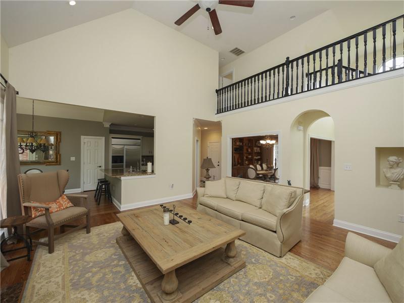 Cathedral ceiling and second floor overlook in great room