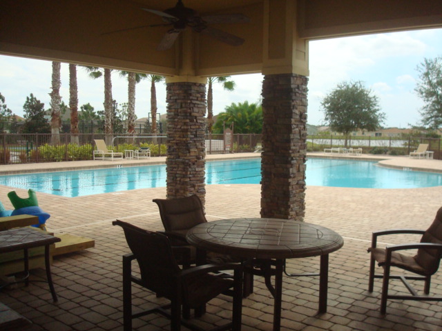 Covered lanai at the Clubhouse