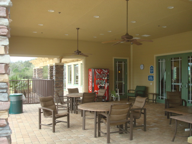 Covered lanai at the Clubhouse