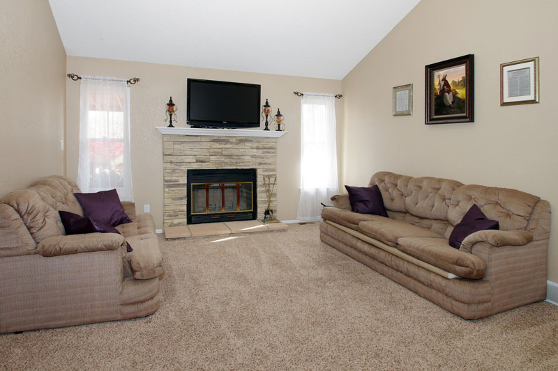 Stay warm with the wood burning fireplace!