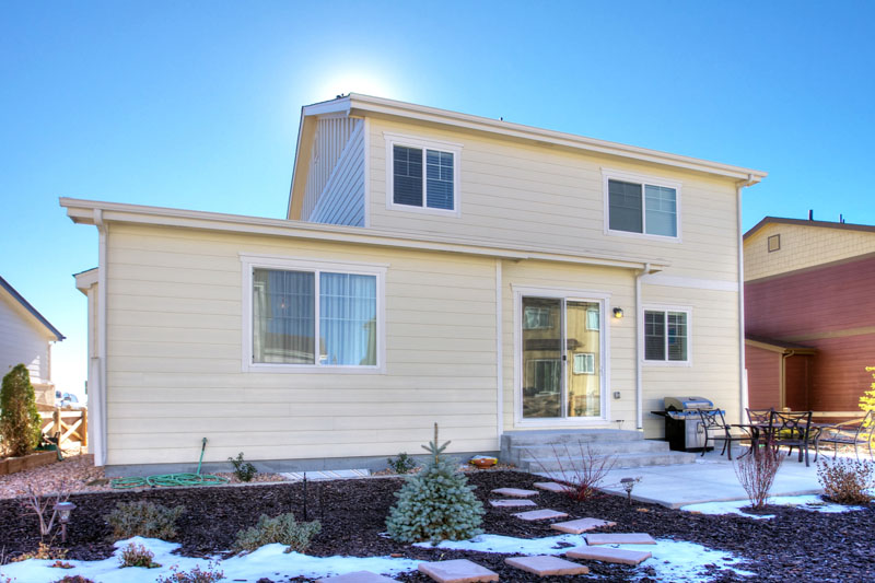 Rear view of the home