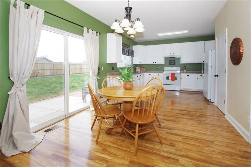 Eat in kitchen walks out to the backyard