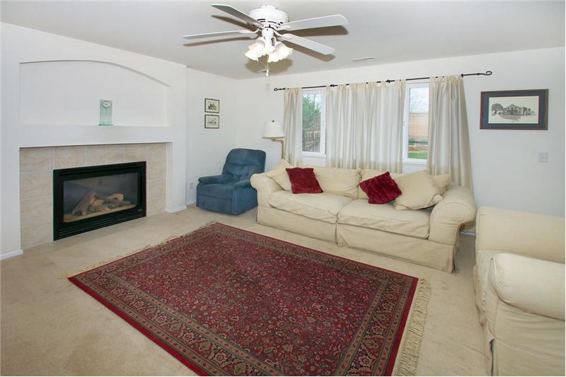 Family room with gas fireplace