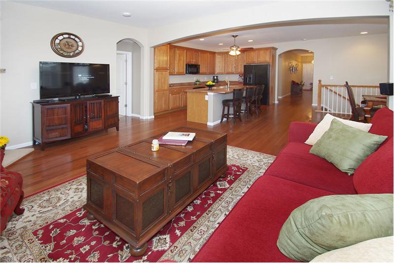 Great room offers media upgrade and wiring for surround sound