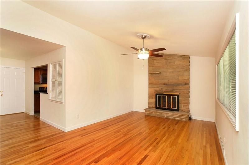 Great room with real wood floors