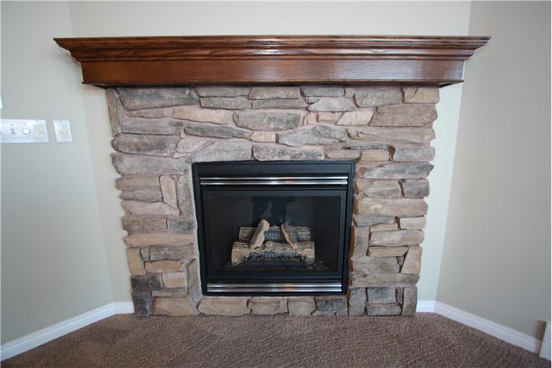 Cozy stone fireplace