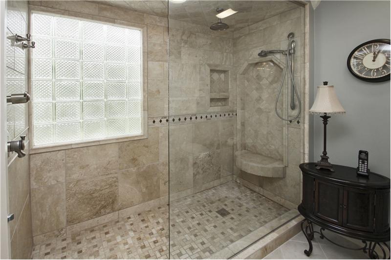 Walk-in master shower.