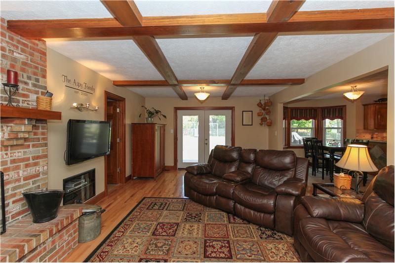 Family room open to the kitchen.