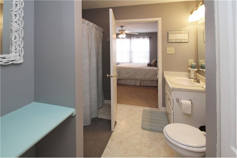 Separate vanity area.
