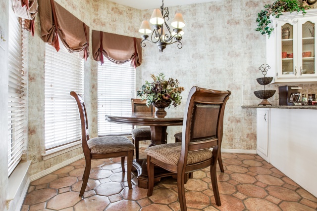 The breakfast nook is the perfect place for a quick meal.