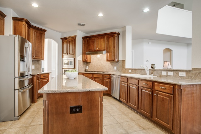 Granite counter tops and a large island!