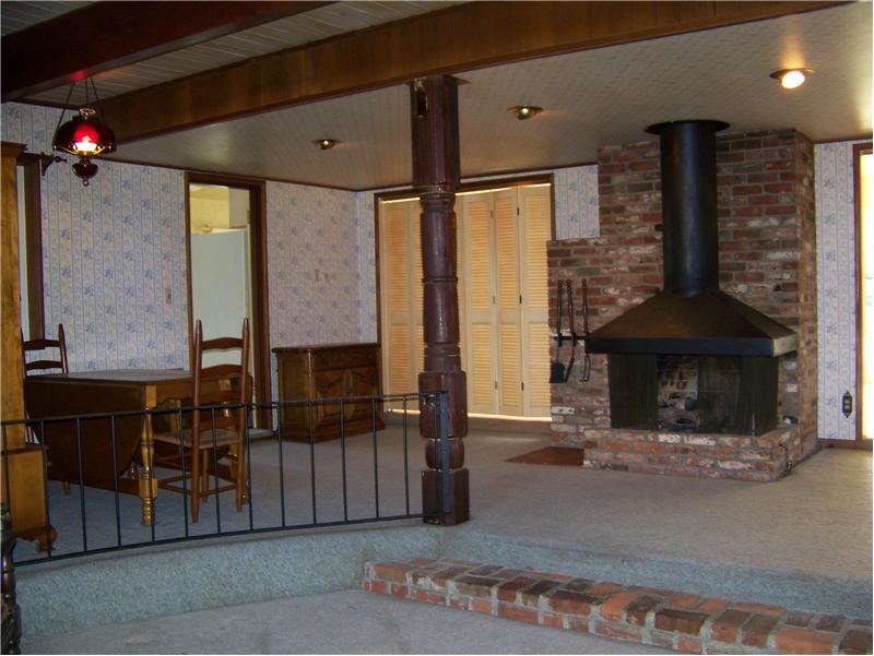 Family room with fireplace