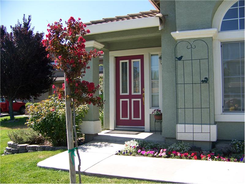 Entry with cheery red door