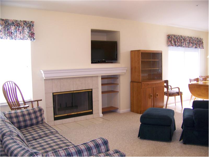 Family room with fireplace