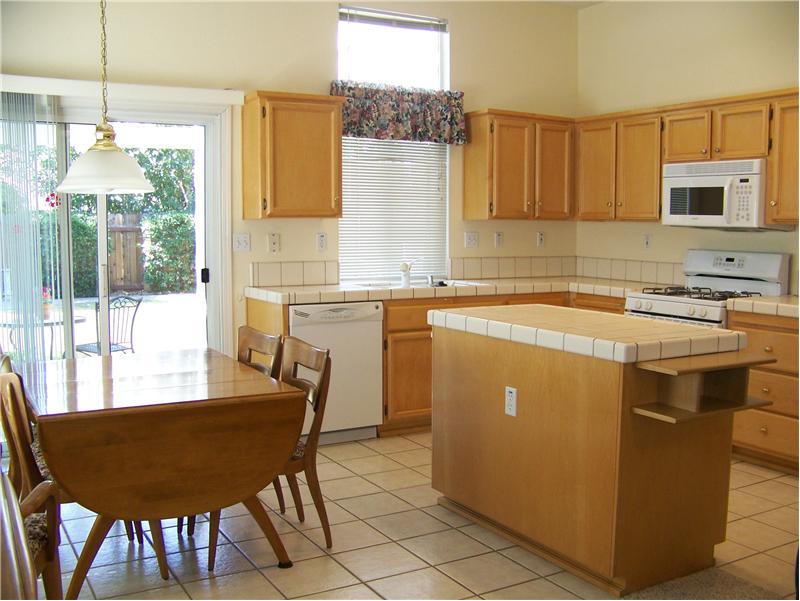 Kitchen with island and breakfast nook