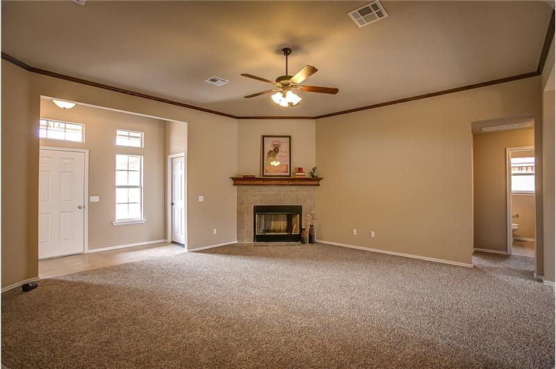 LIVING ROOM WITH VIEW OF MAIN ENTRY