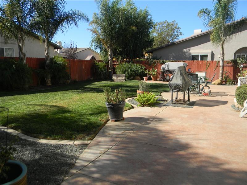 Notice all the palm trees! What a great backyard for entertaining!