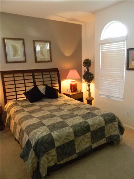 A beautiful guest bedroom downstairs