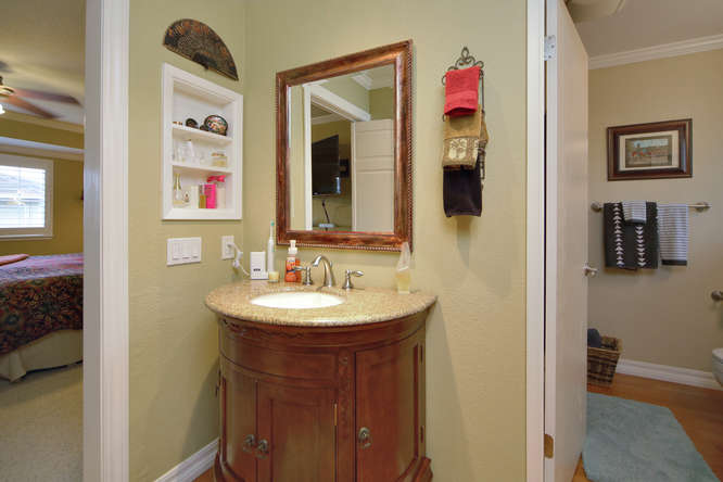 Two Vanities and Two Closets in Masterbath