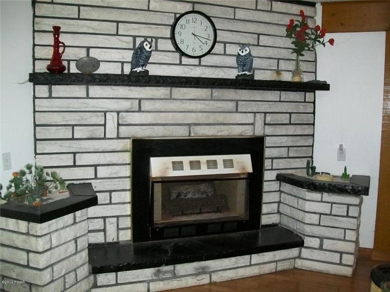 Brick Fireplace in Family Room