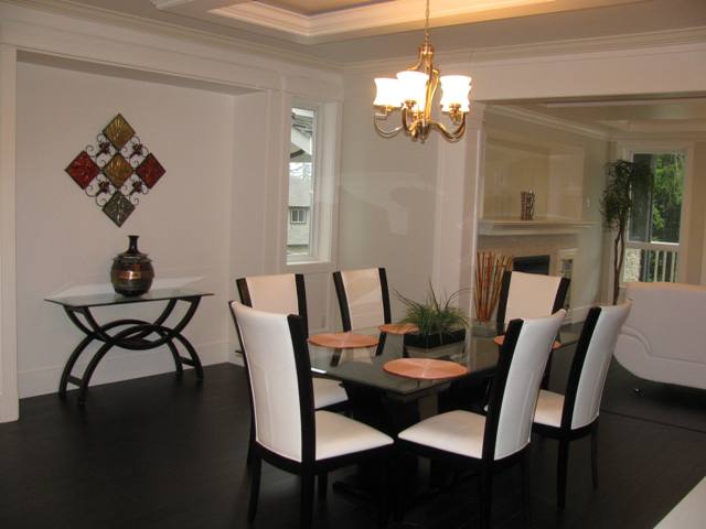 Dining area leading into the living room