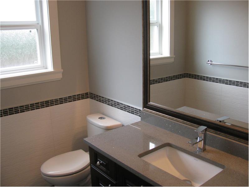Powder room with granite counter