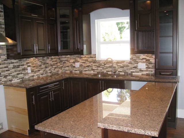 Kitchen Island with granite counter and eating high bar