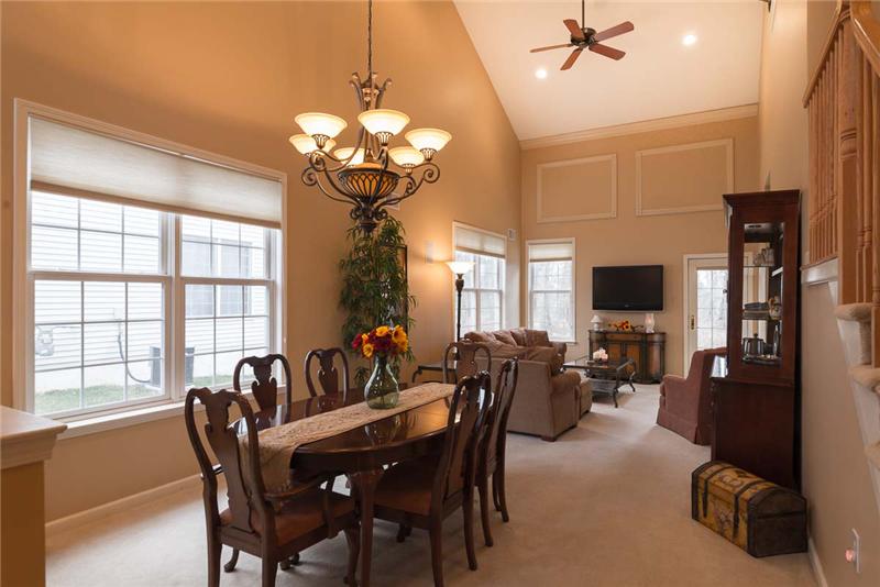 View of dining room from kitchen.