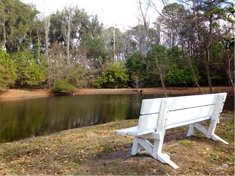 Mint Farms Bench Overlooking Scenic Water View