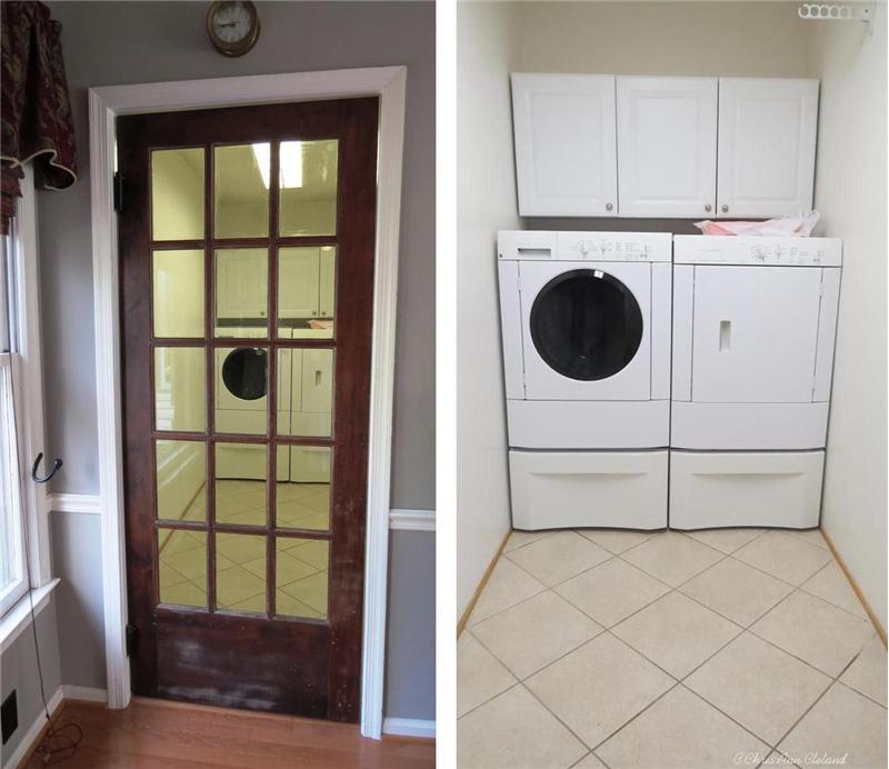 Laundry/Mud Room is behind a double hinged door at corner of Family Room